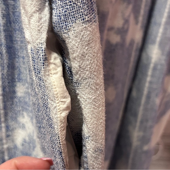Faherty Sky Blue Tie Dye Linen Blend Shirt Dress Size Small summer beach resort - Picture 12 of 15